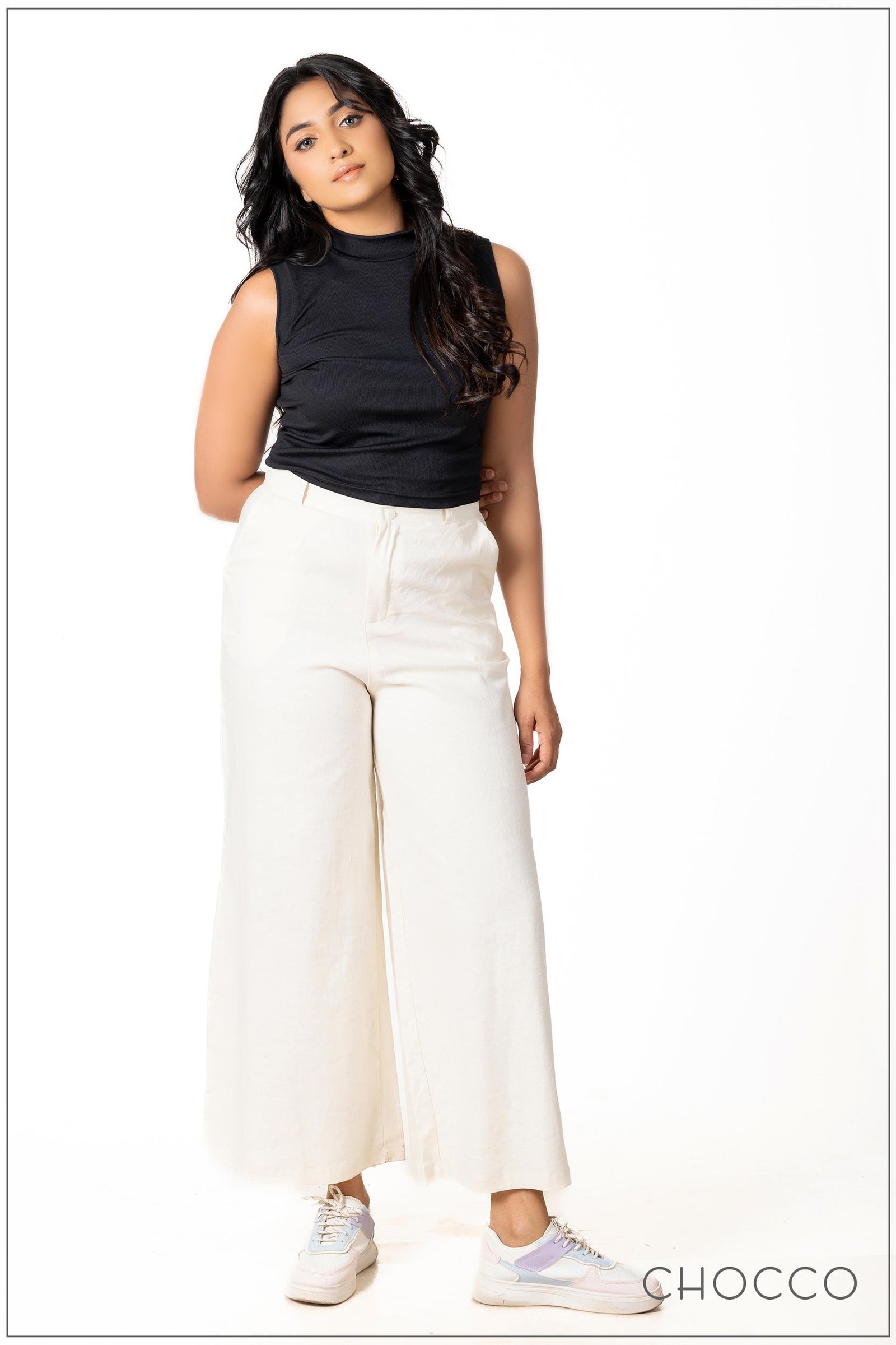 CHOCCO Iconic High Waist Wide Leg Linen Pant - White - CHOCCO | Online  Clothing Store in Sri Lanka