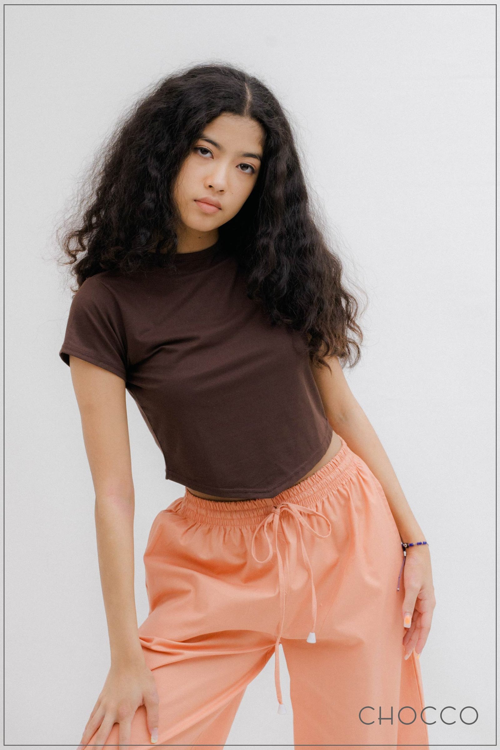 CHOCCO V-Hem Rib Crop Top