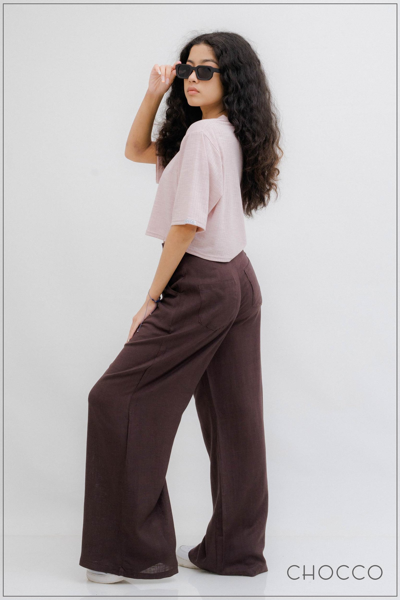 CHOCCO Refined Ribbed Oversized Crop Top