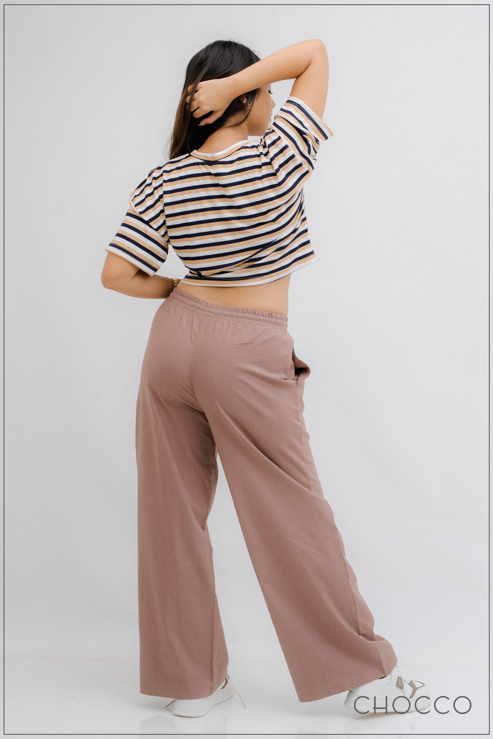 CHOCCO Wide Leg Draw String Linen Pant