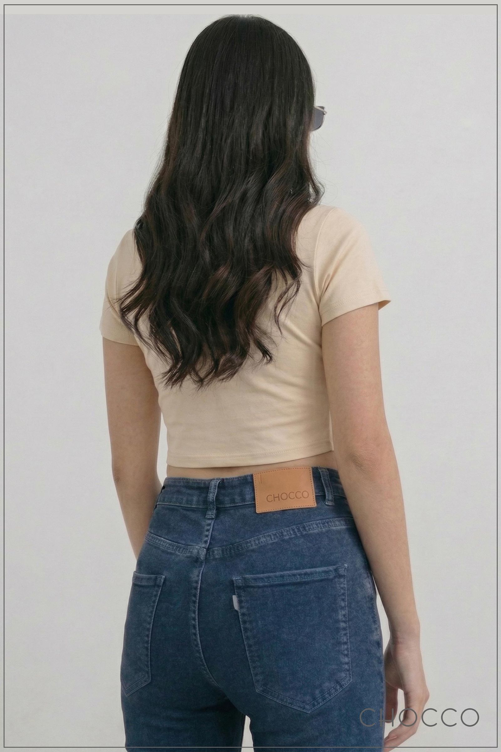 CHOCCO Premium 70s Mid Waist Flare Jean – Dark Washed