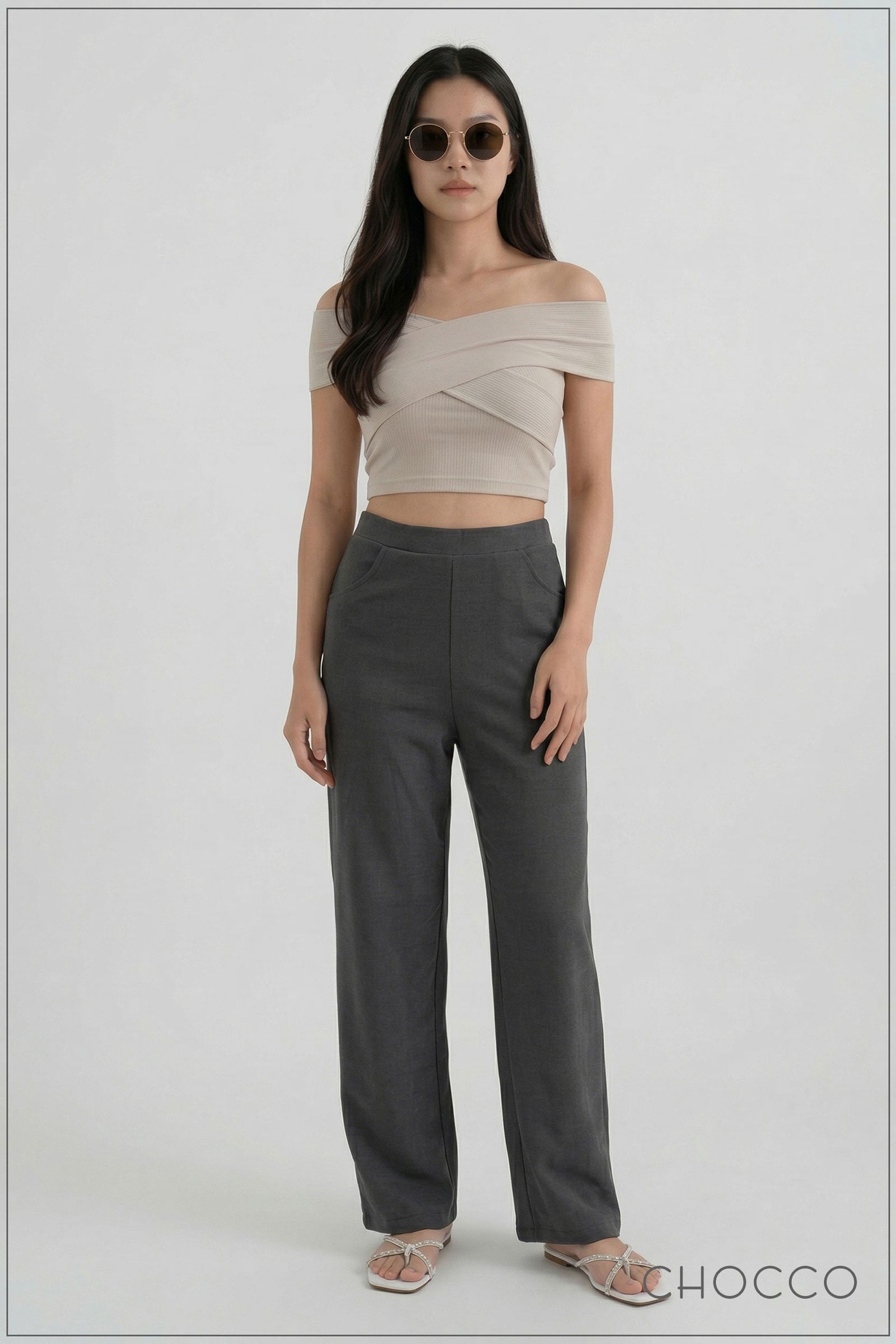 CHOCCO Straight Leg High-Waist Pant
