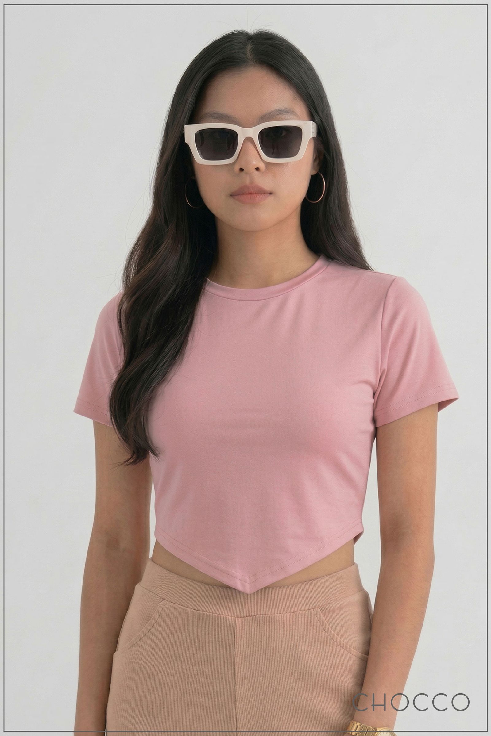 CHOCCO Mod V-Hem Crop Top
