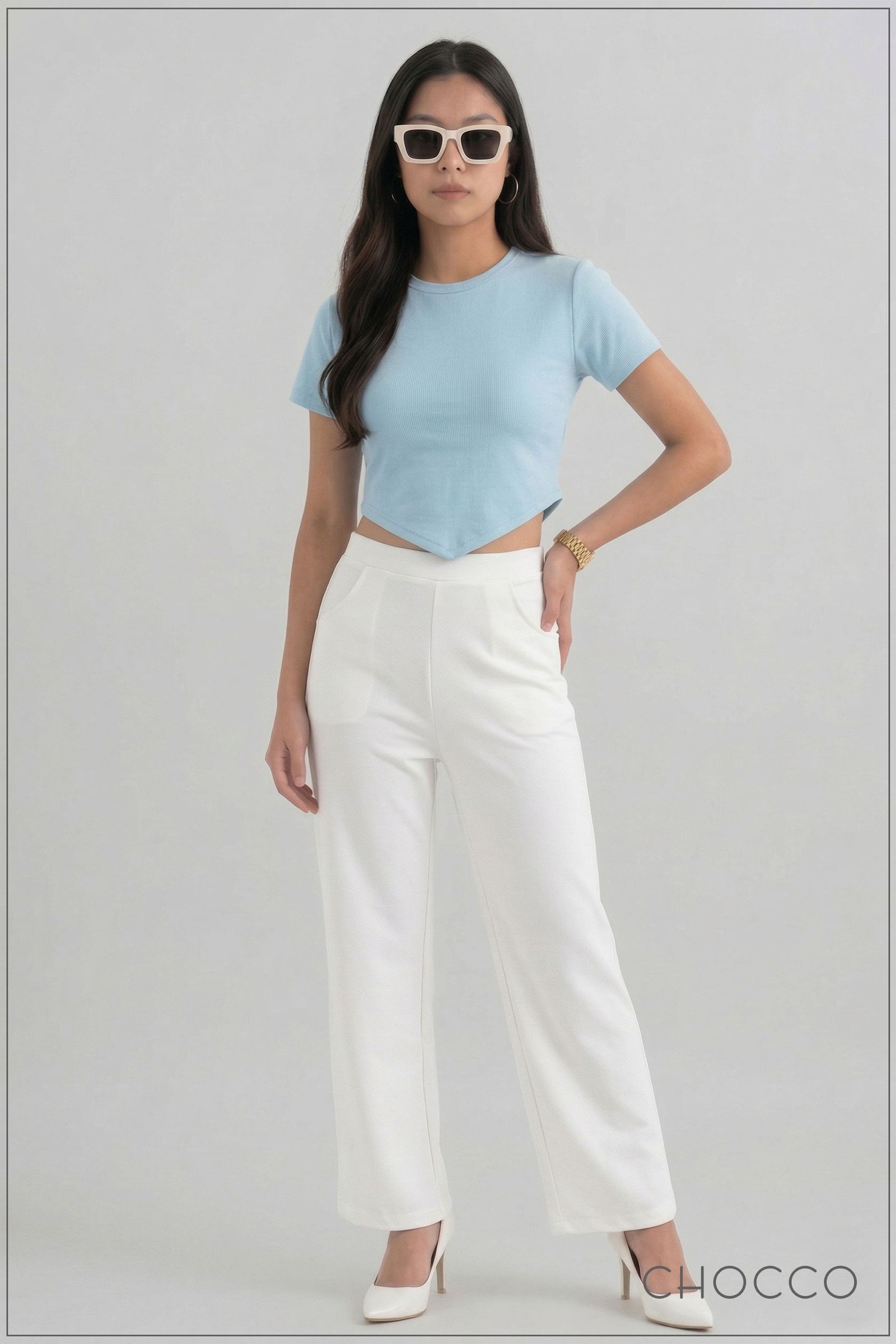 CHOCCO Straight Leg High-Waist Pant