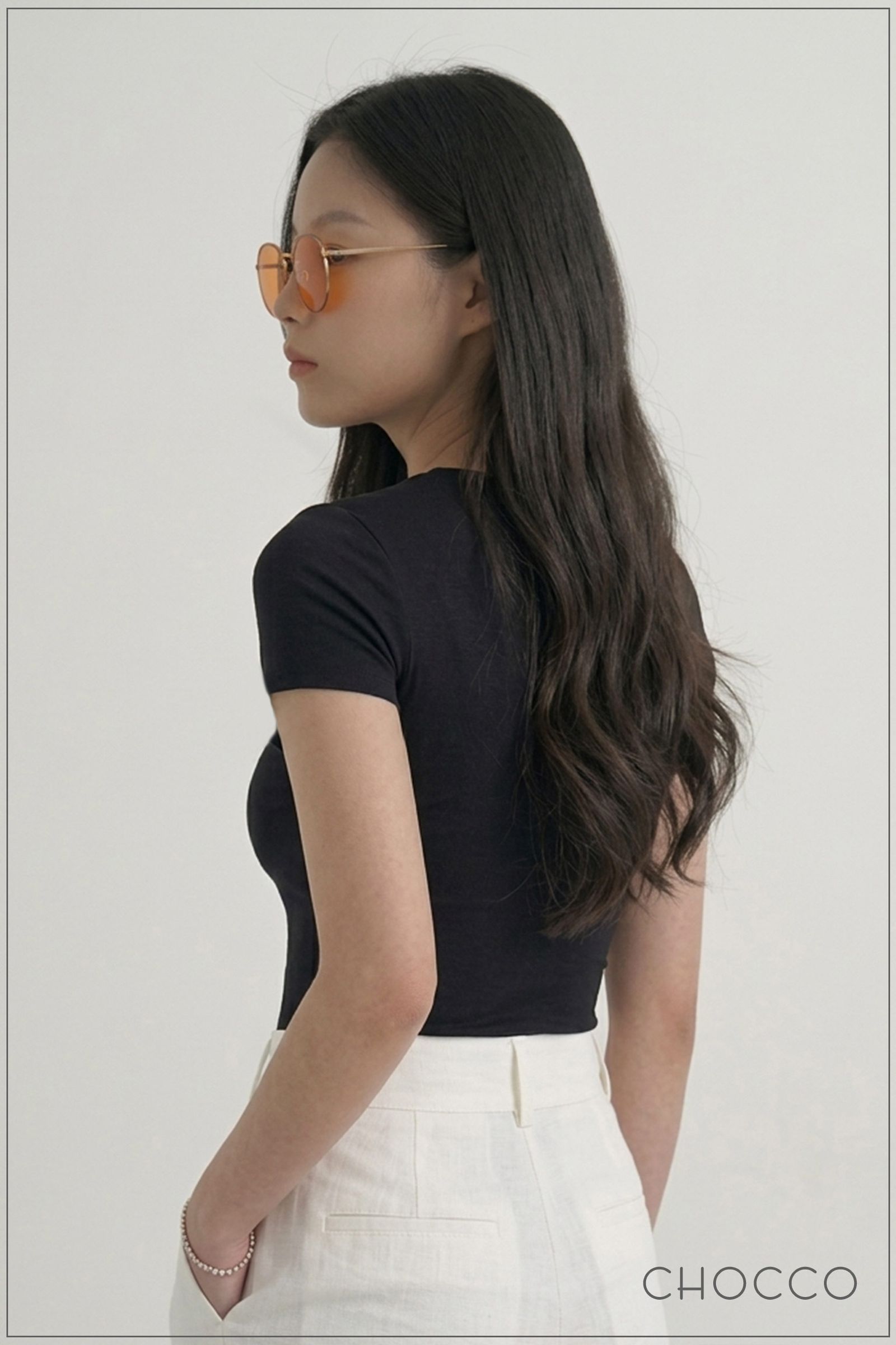CHOCCO Premium Long Fitted Ribbed Top