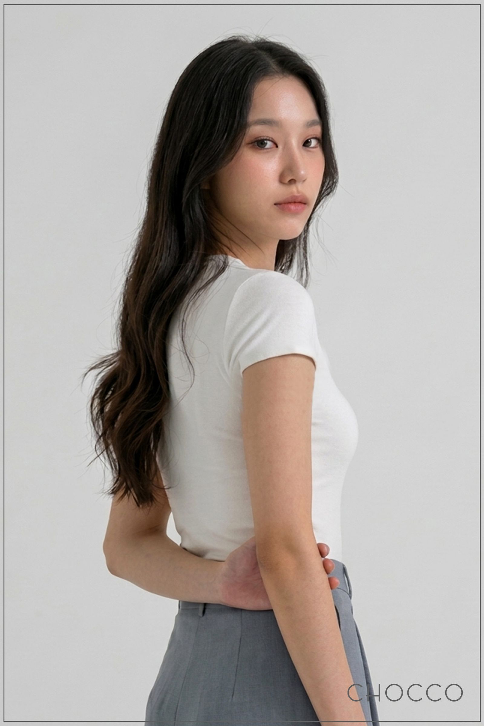 CHOCCO Premium Long Fitted Ribbed Top